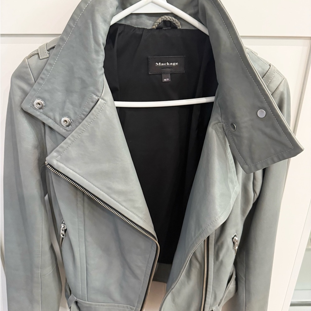 Mackage Women's Gray Leather Jacket